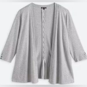 Gray Open-Front Women's Cardigan